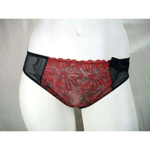 SMALL Paramour‎ 675009 by Felina Ellie Hi Cut Bikini Panty Red Japanese Blossom
